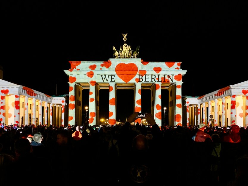 Berlin, Brandenburger Tor, Nacht, Beleuchtung, Silvester