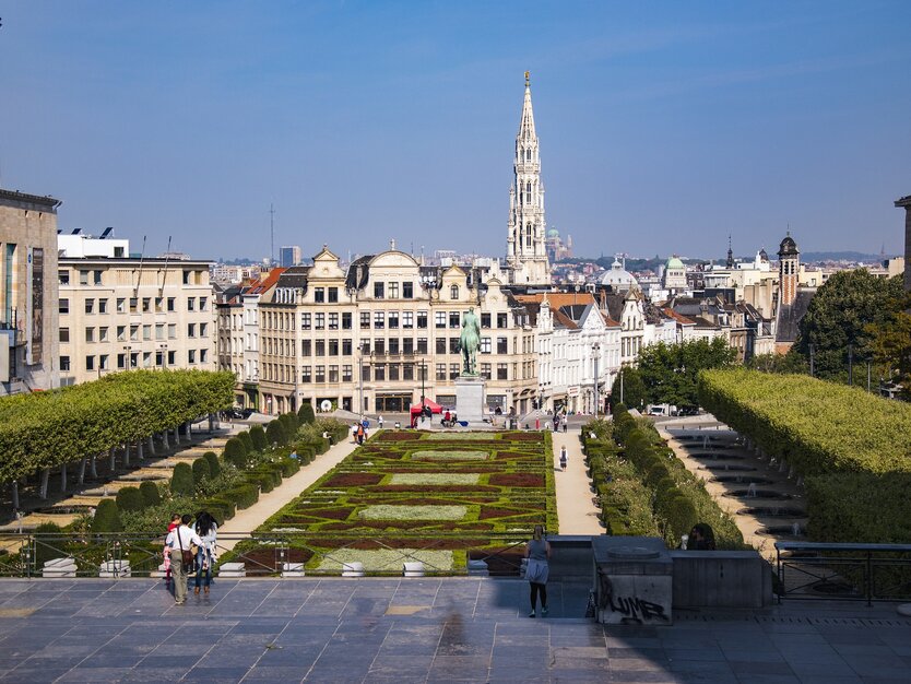 Mont des Arts, Brüssel Belgien im Sommer mit Blick auf die Stadt