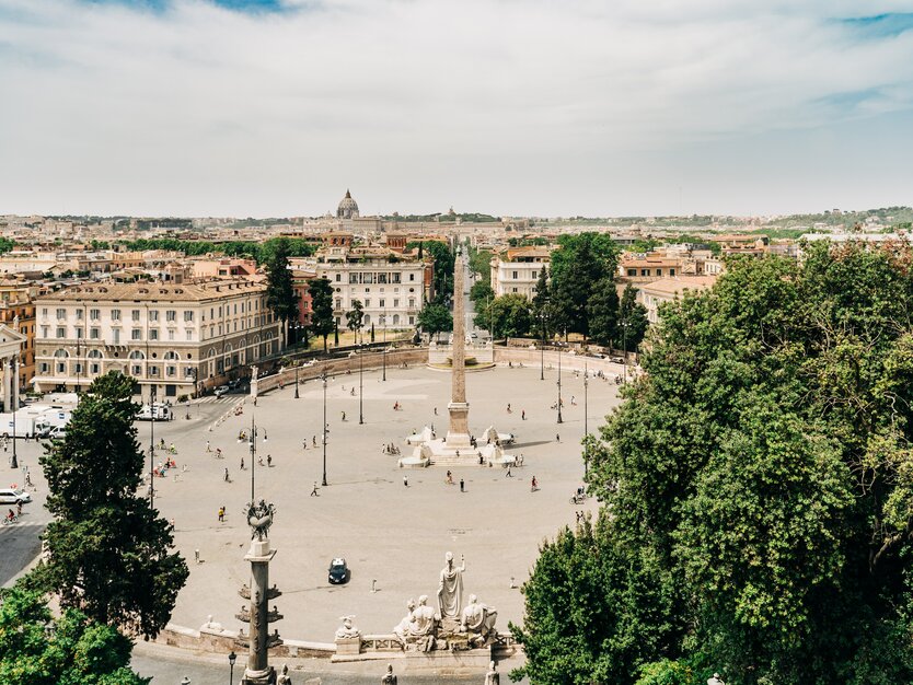 Städtereise, Busreise Rom, Italien, Silvesterdinner, Blick auf den Piazza del Popolo